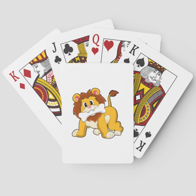 Lion with Bone Poker Cards (Back)