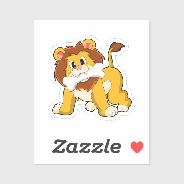 Lion with Bone Sticker (Sheet)