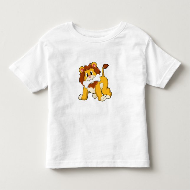 Lion with Bone Toddler T-shirt (Front)