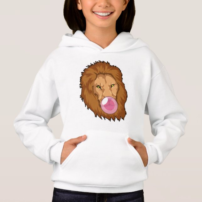 Lion with Bubble gum Hoodie (Front)