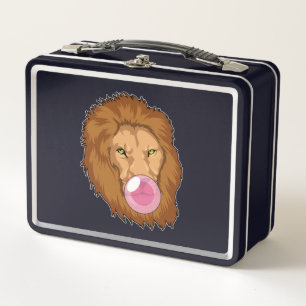 Lion with Bubble gum Metal Lunch Box