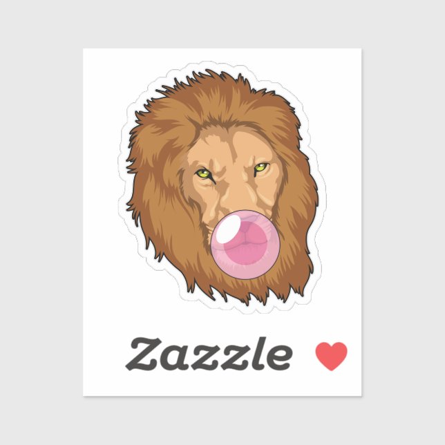 Lion with Bubble gum Sticker (Sheet)