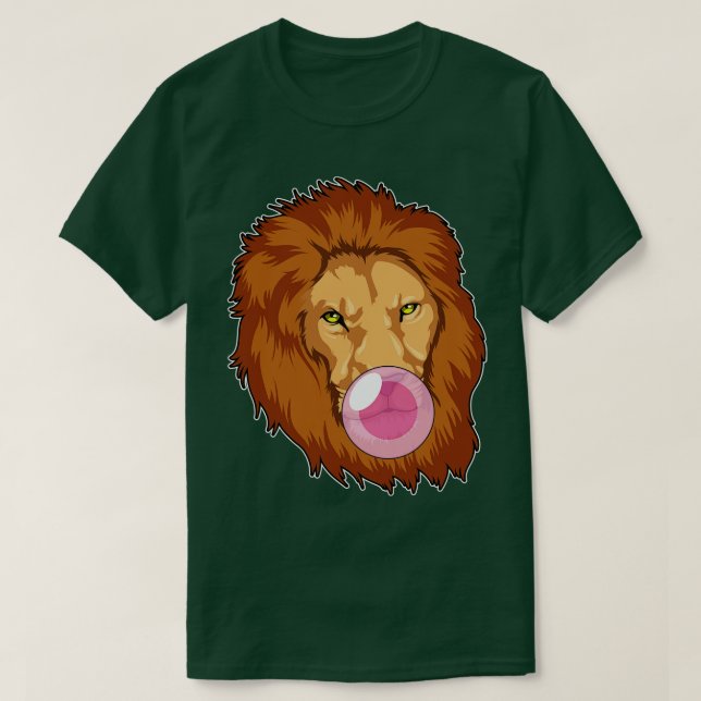 Lion with Bubble gum T-Shirt (Design Front)