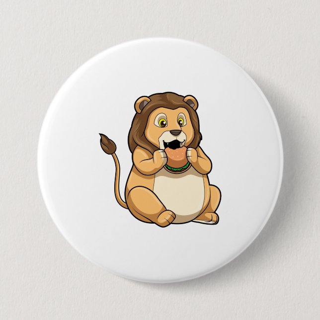 Lion with Burger Button (Front)