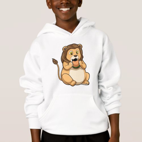 Lion with Burger Hoodie