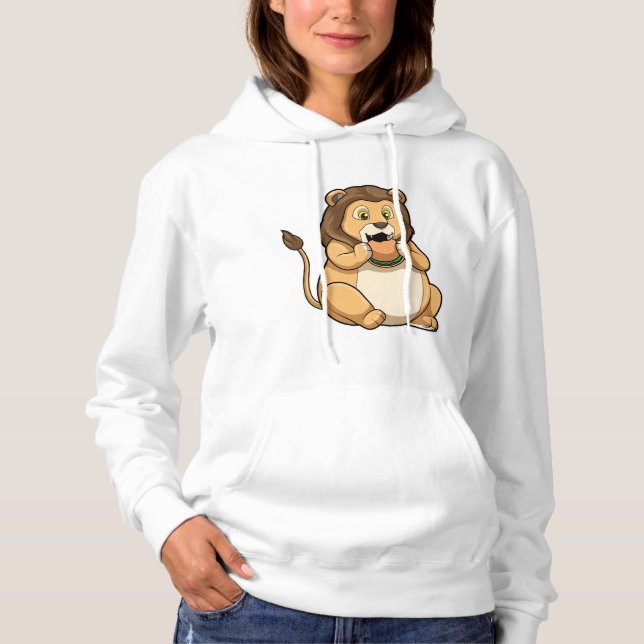 Lion with Burger Hoodie (Front)