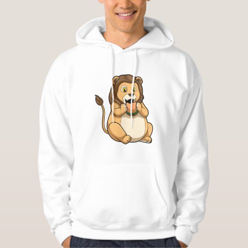 Lion with Burger Hoodie