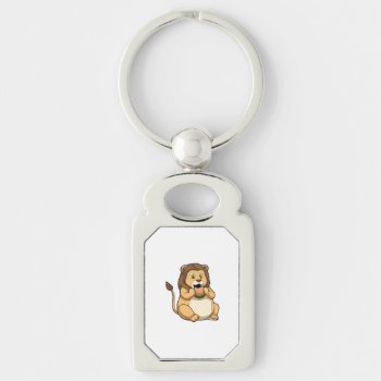 Lion With Burger Keychain by Snabdesign84 at Zazzle