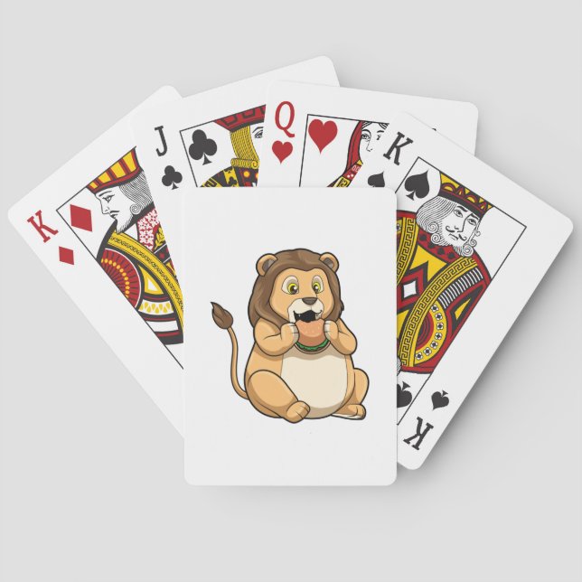 Lion with Burger Poker Cards (Back)