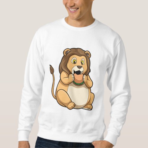 Lion with Burger Sweatshirt