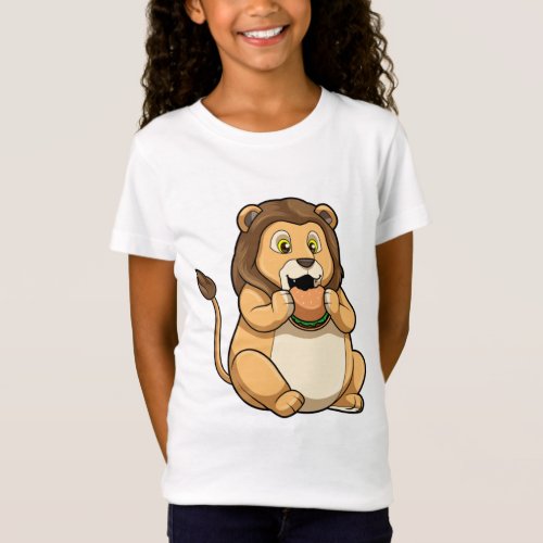 Lion with Burger T_Shirt