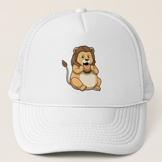Lion with Burger Trucker Hat (Front)