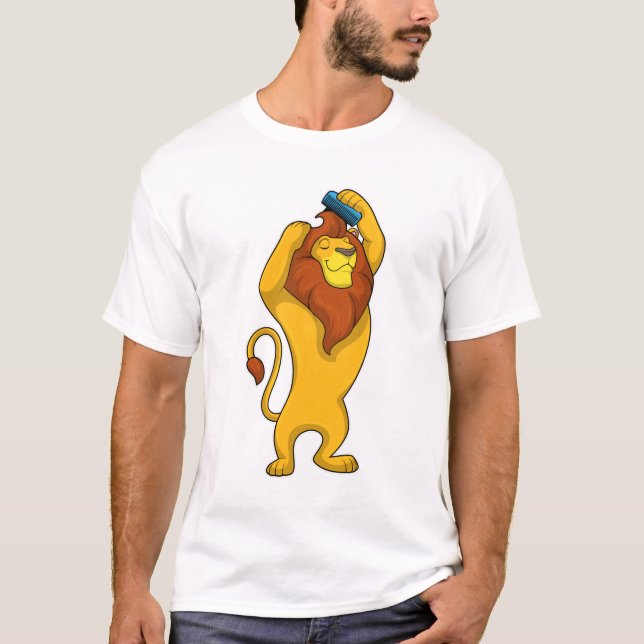 Lion with Comb T-Shirt (Front)