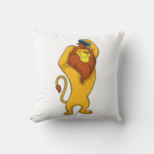 Lion with Comb Throw Pillow