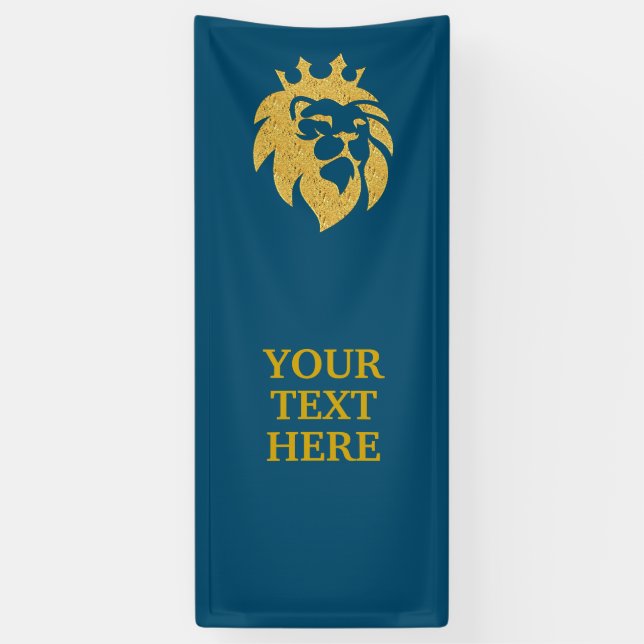 Lion With Crown - Gold Style 1 Banner (Vertical)