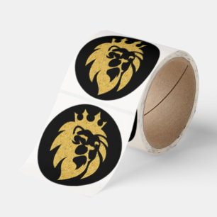 Lion With Crown - Gold Style 1 Classic Round Sticker