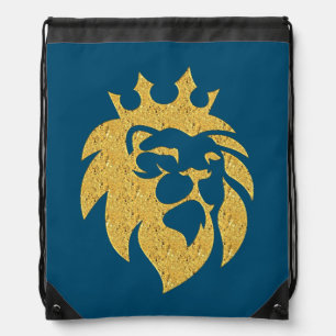 Lion With Crown - Gold Style 1 Drawstring Bag