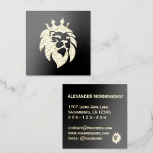 Lion With Crown - Gold Style 1 Foil Spot Gloss Business Cards