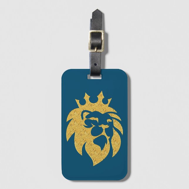 Lion With Crown - Gold Style 1 Luggage Tag (Front Vertical)