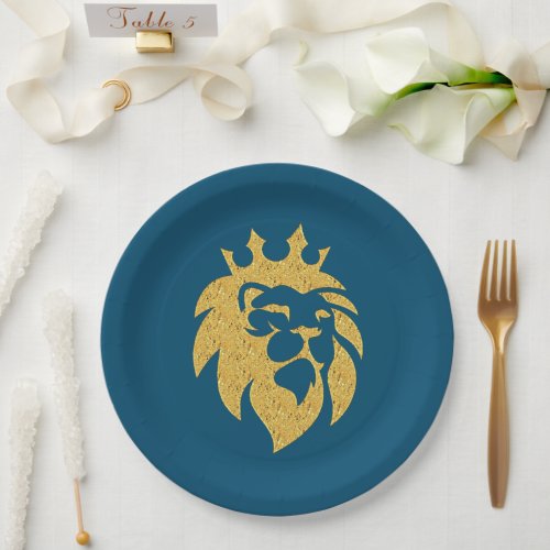 Lion With Crown _ Gold Style 1 Paper Plates