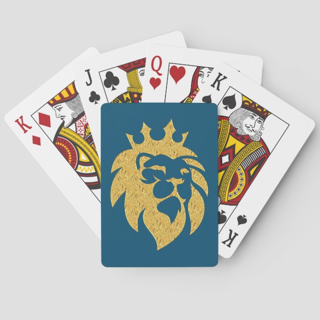 Lion With Crown - Gold Style 1 Poker Cards (Back)