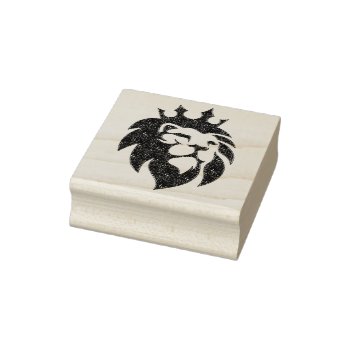 Lion With Crown - Gold Style 1 Rubber Stamp by EDDArtSHOP at Zazzle