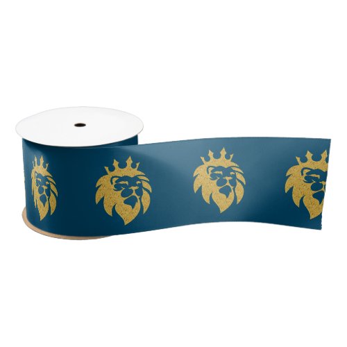 Lion With Crown _ Gold Style 1 Satin Ribbon