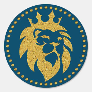 Lion With Crown - Gold Style 1 Sign