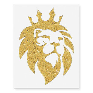 Lion With Crown - Gold Style 1 Temporary Tattoos