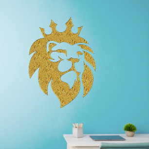 Lion With Crown - Gold Style 1 Wall Decal