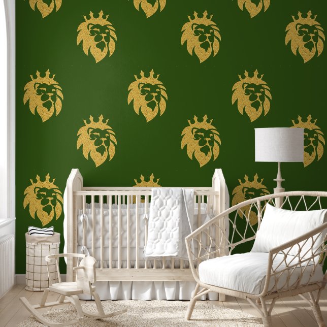 Lion With Crown - Gold Style 1a Wallpaper (Kids)