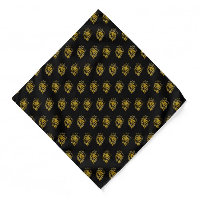 Lion With Crown - Gold Style 2 Bandana (Front)