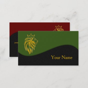 Lion With Crown - Gold Style 2 Business Card by EDDArtSHOP at Zazzle
