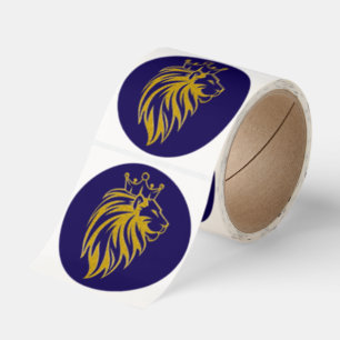 Lion With Crown - Gold Style 2 Classic Round Sticker