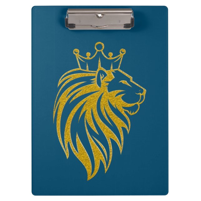 Lion With Crown - Gold Style 2 Clipboard (Front)
