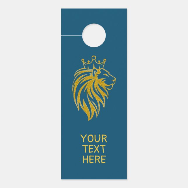 Lion With Crown - Gold Style 2 Door Hanger (Front)