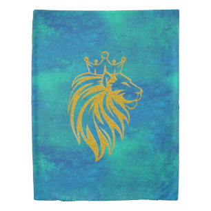 Lion With Crown - Gold Style 2 Duvet Cover