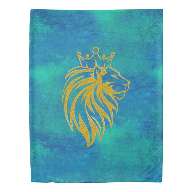 Lion With Crown - Gold Style 2 Duvet Cover (Front)