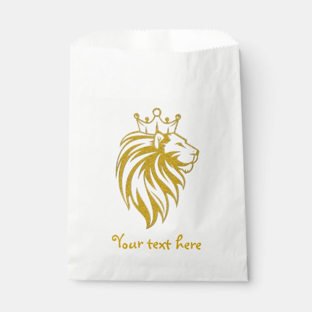 Lion With Crown - Gold Style 2 Favor Bag (Front)
