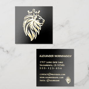 Lion With Crown - Gold Style 2 Foil Spot Gloss Business Cards