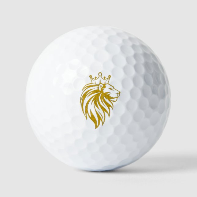 Lion With Crown - Gold Style 2 Golf Balls (Front)