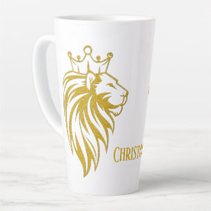 Lion With Crown - Gold Style 2 Latte Mug