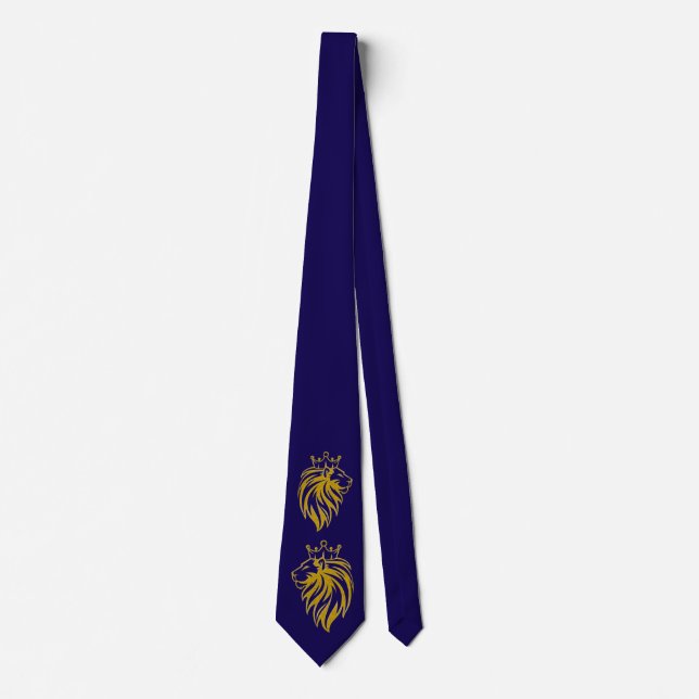Lion With Crown - Gold Style 2 Neck Tie (Front)