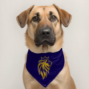 Lion With Crown - Gold Style 2 Pet Bandana Collar