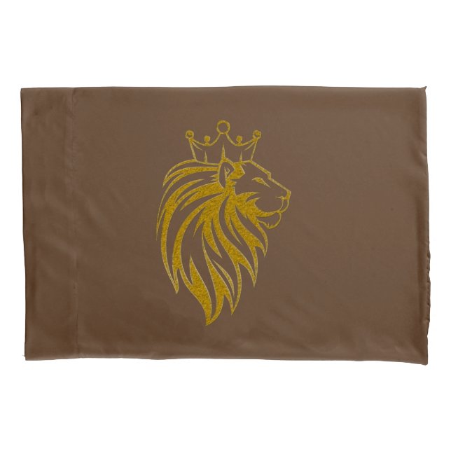 Lion With Crown - Gold Style 2 Pillow Case (Front)