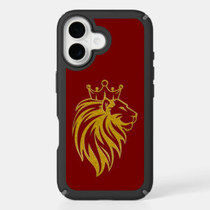 Lion With Crown - Gold Style 2 iPhone 16 Case