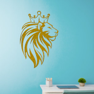 Lion With Crown - Gold Style 2 Wall Decal