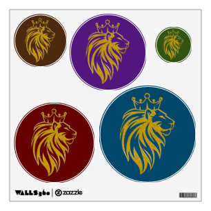 Lion With Crown - Gold Style 2 Wall Decal