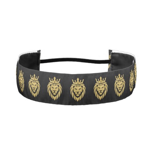 Lion With Crown _ Gold Style 3 Athletic Headband