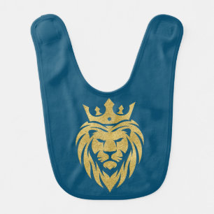 Lion With Crown - Gold Style 3 Baby Bib